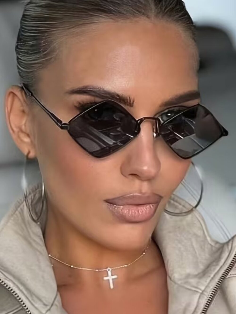 European And American Retro Rhombus Sunglasses